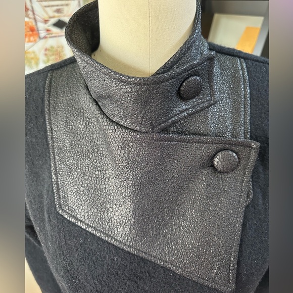 Stella Carasaki Boiled Wool Asymmetrical Coat - NWT - Picture 7 of 16